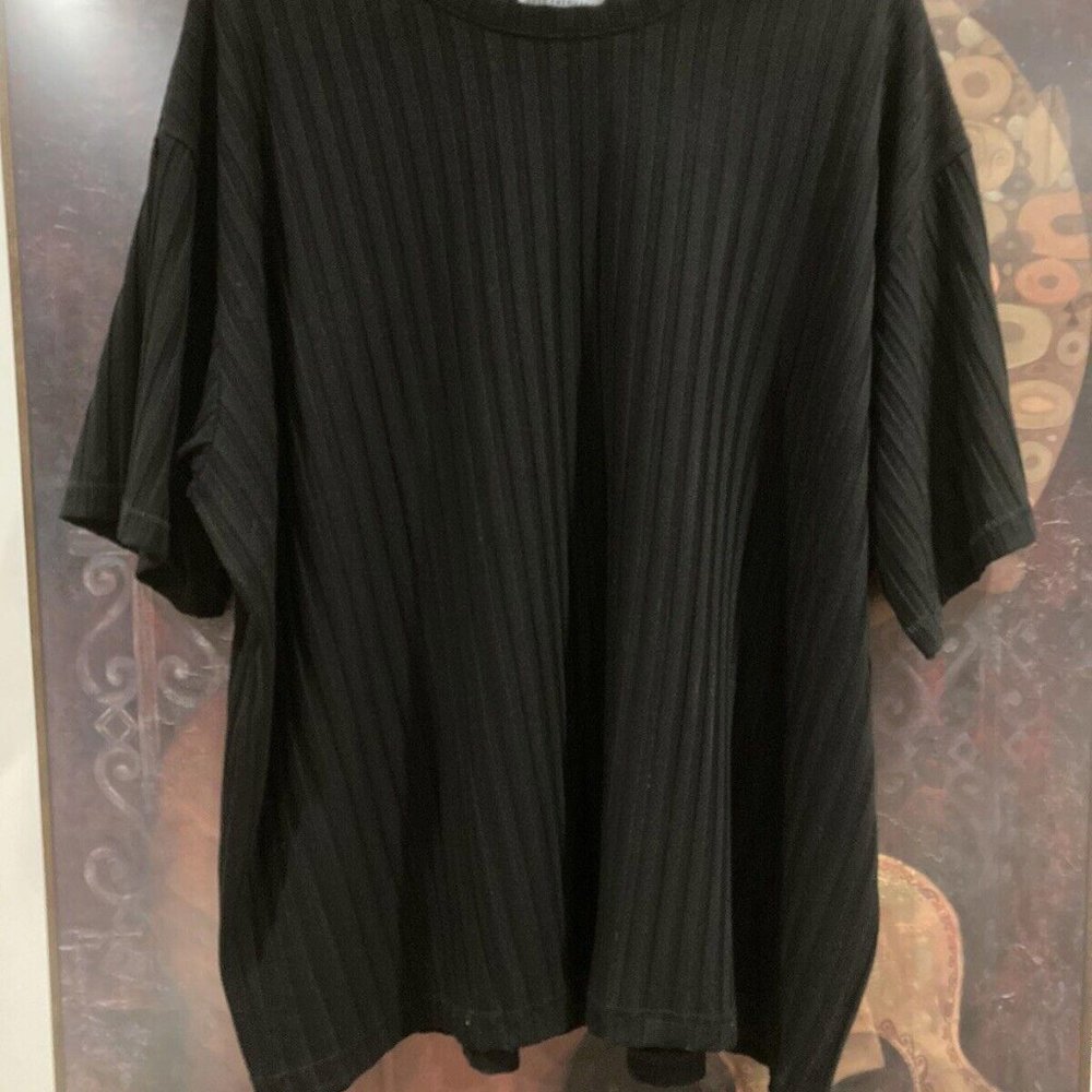 Good American Ribbed Boyfriend Tee Black Size 5/6 (2XL/3XL) Excellent Condition - Picture 2 of 5